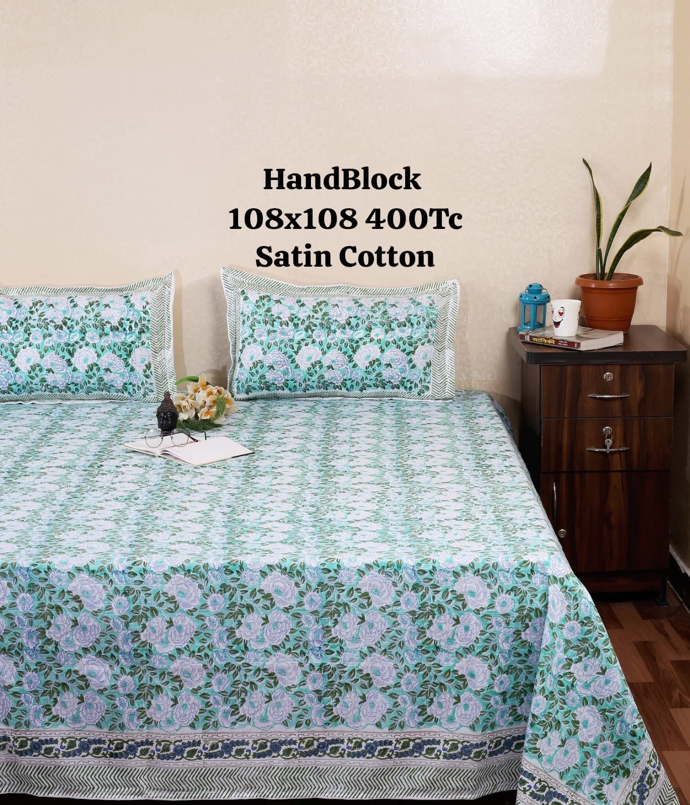 Handblock Print King Size Bedsheet