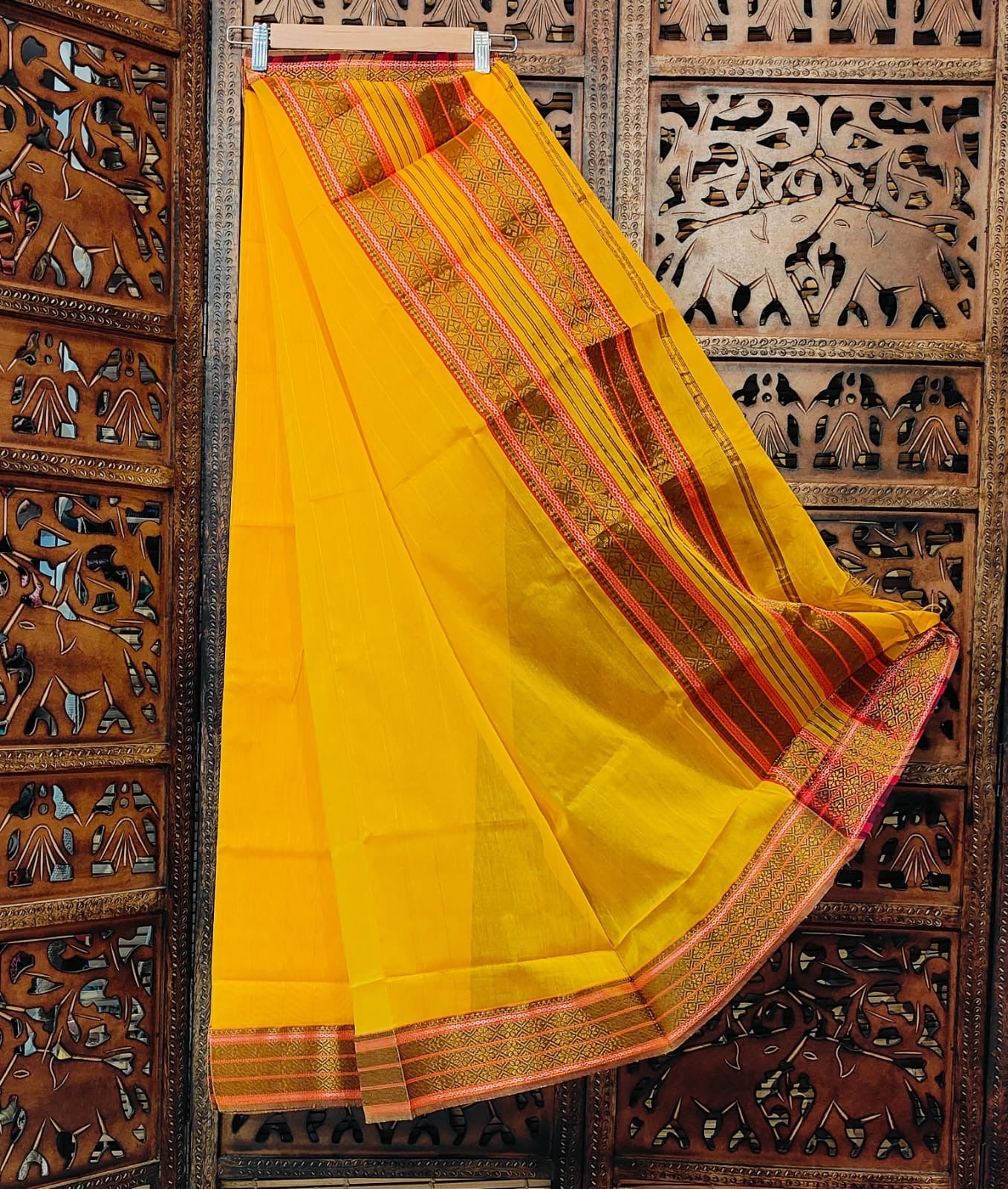 Indori Silk Cotton Zari Pallu Saree