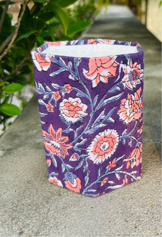 Handblock Print Fabric Pen Stand
