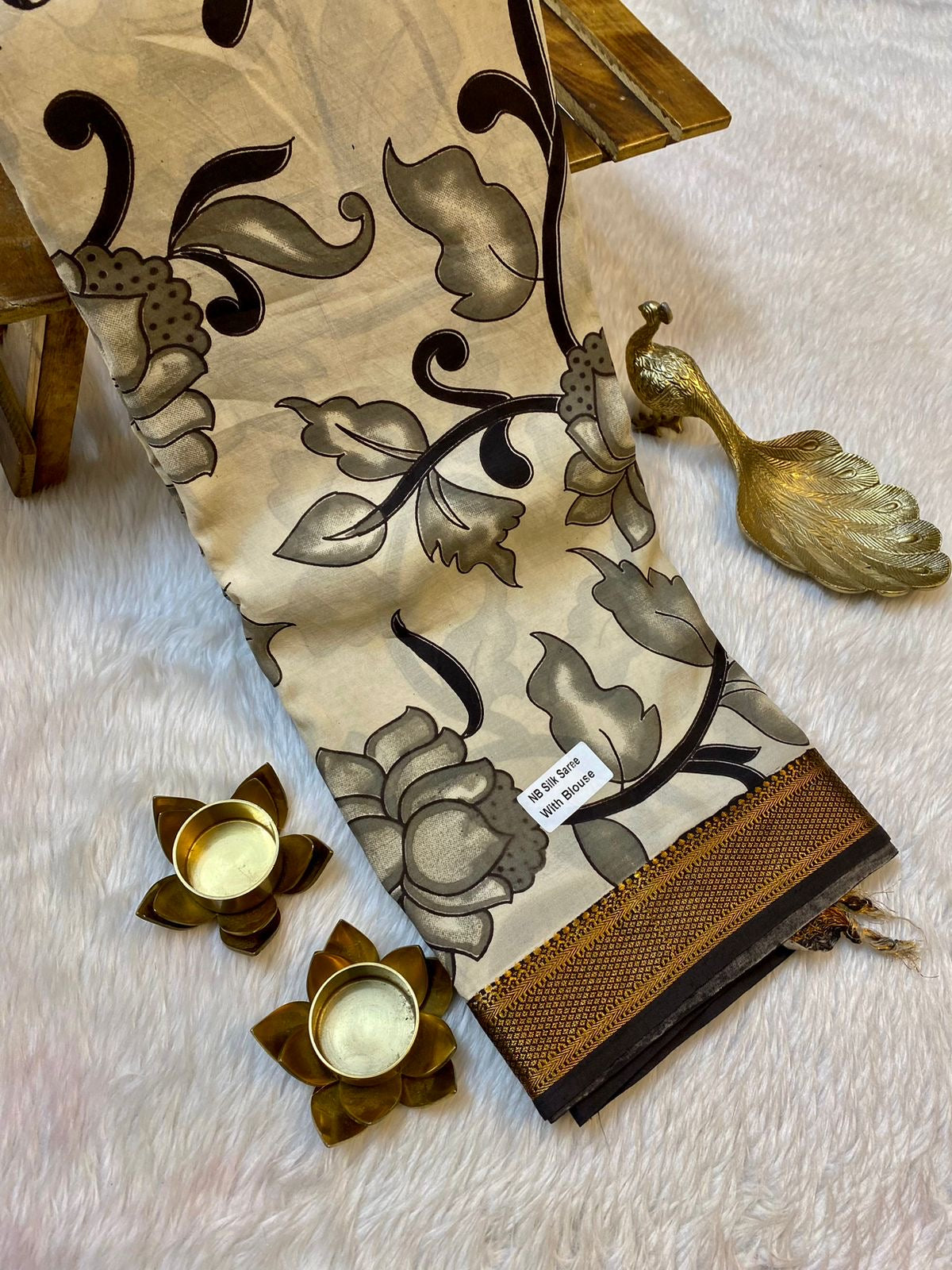 Semi Silk Hand Kalamkari Saree