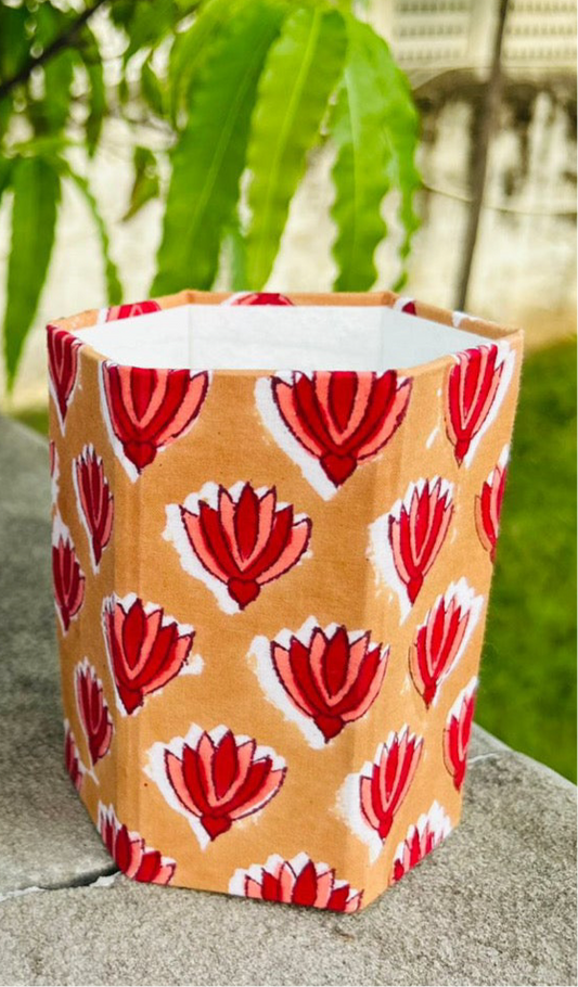 Handblock Print Fabric Pen Stand