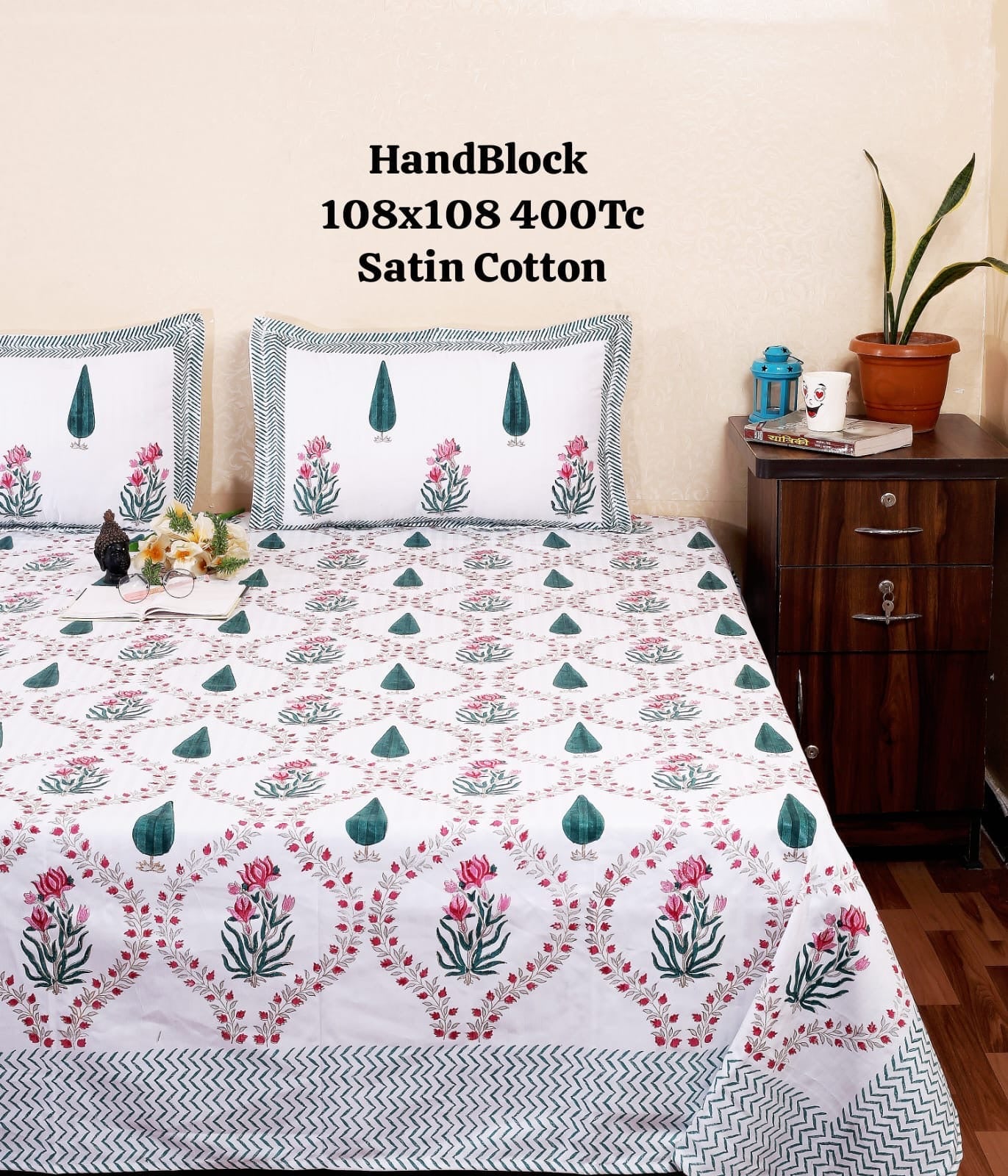 Handblock Print King Size Bedsheet