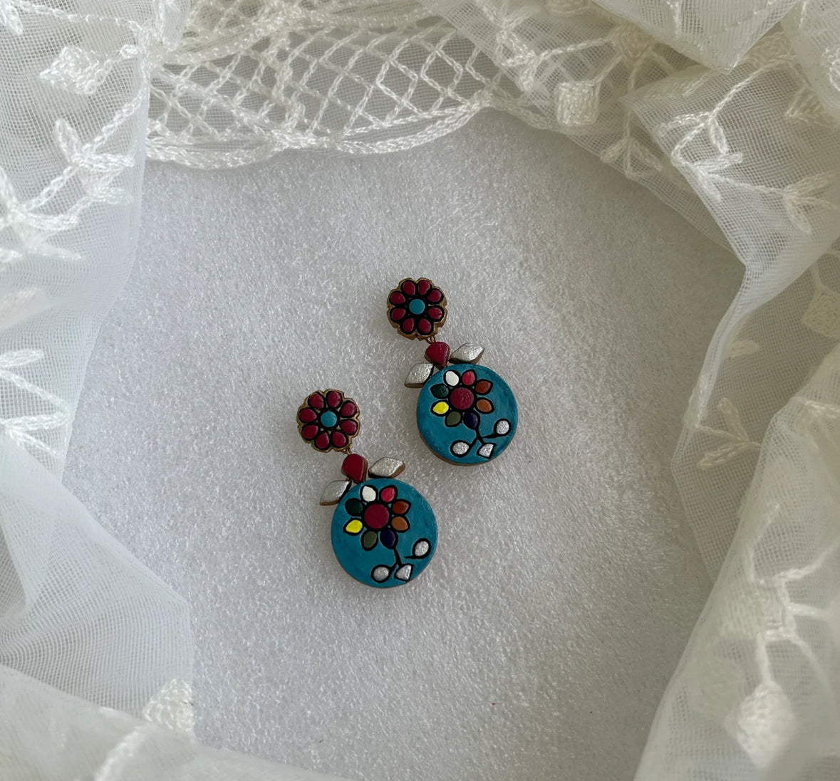Multicoloured Floral Earrings