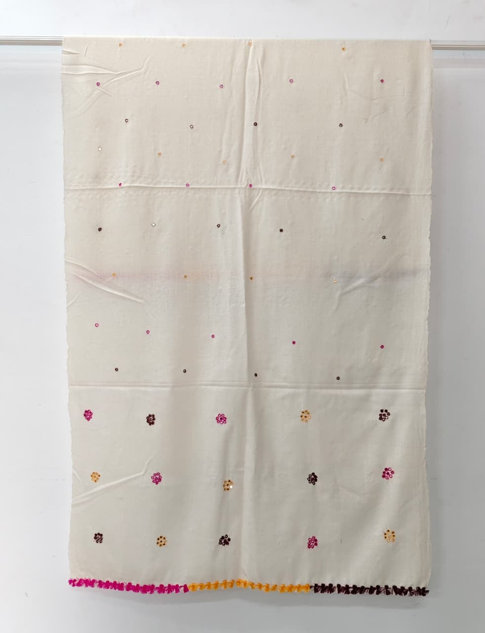 Kutch Handloom Weave Shawl with Mirror Work Overall