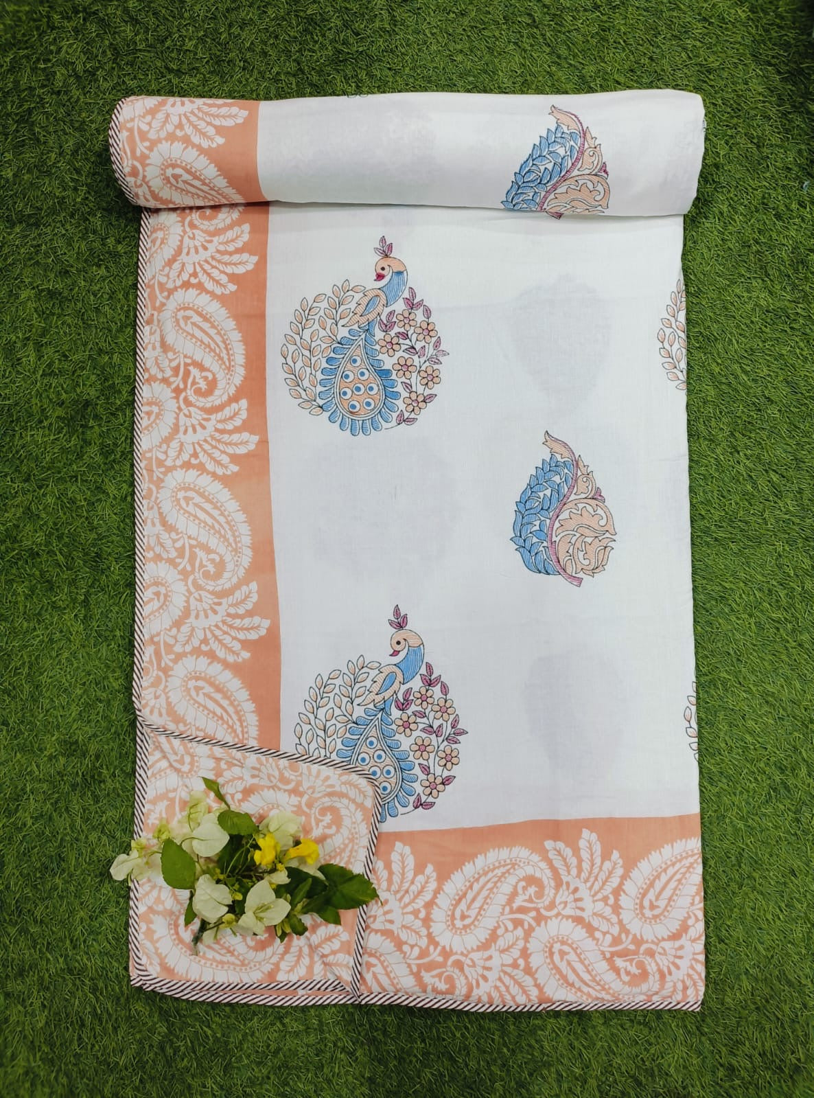 Hand Block Reversible Double Bed Dohar