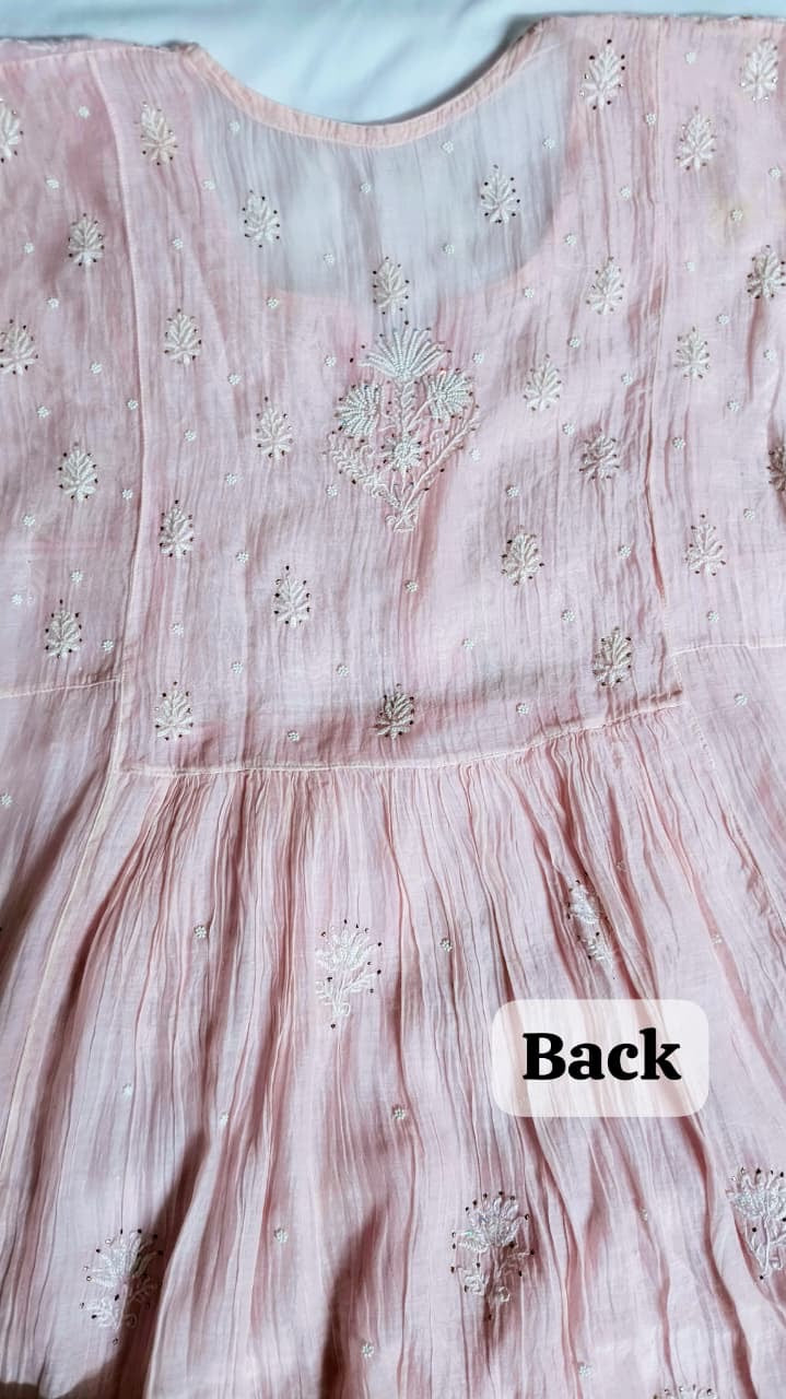 Mul Chanderi Gown Set
