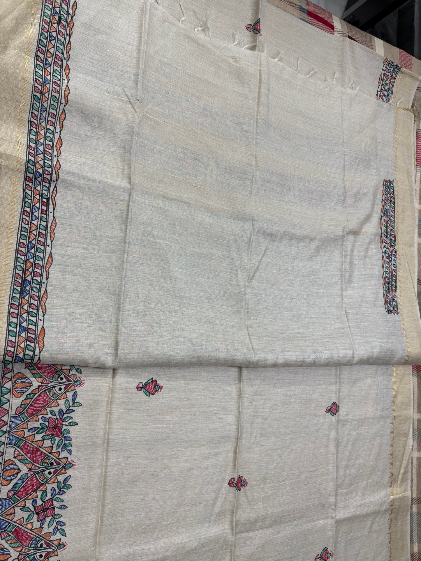 HANDLOOM TUSSAR MADHUBANI SAREE