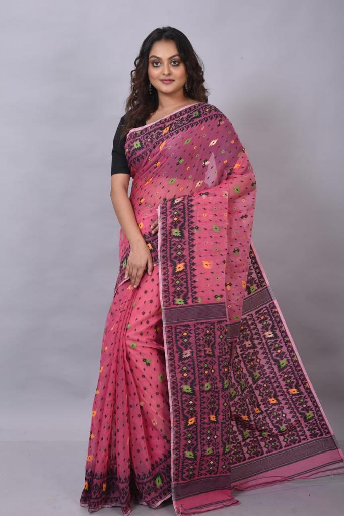 Resham Cotton Dhakai Jamdani Saree