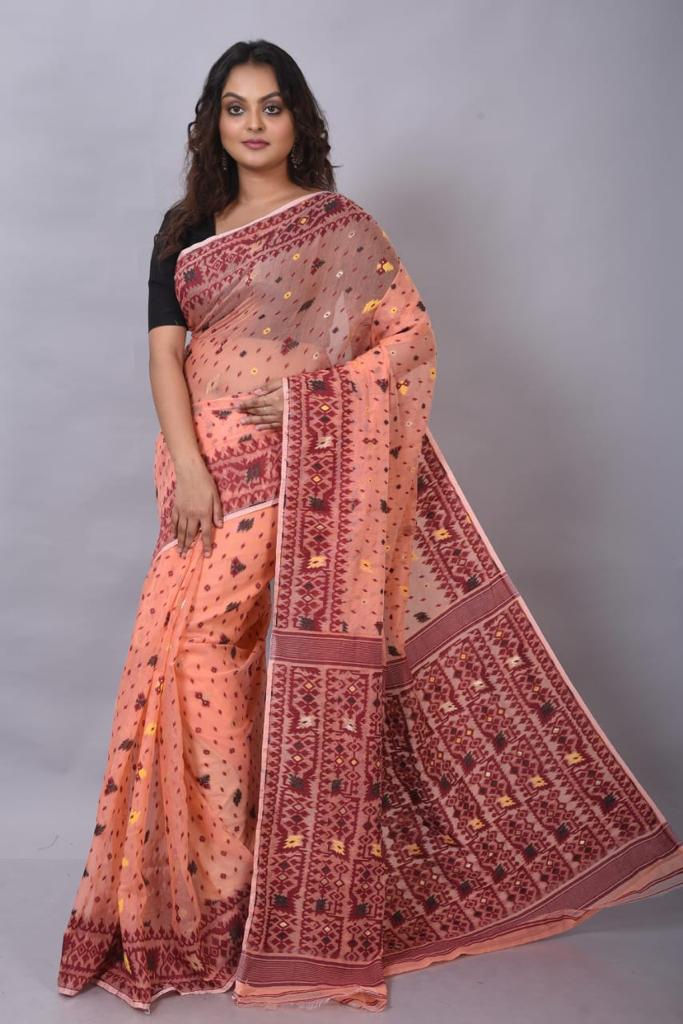 Resham Cotton Dhakai Jamdani Saree