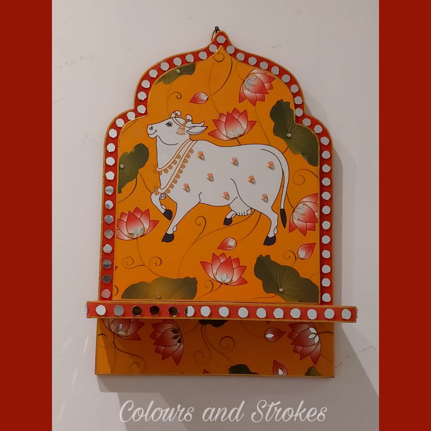 Wall Tea Light Holder(Pichwai Artform)