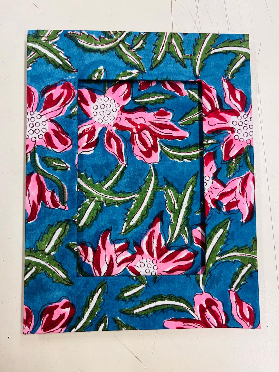 Handblock Print Fabric Photo Frame