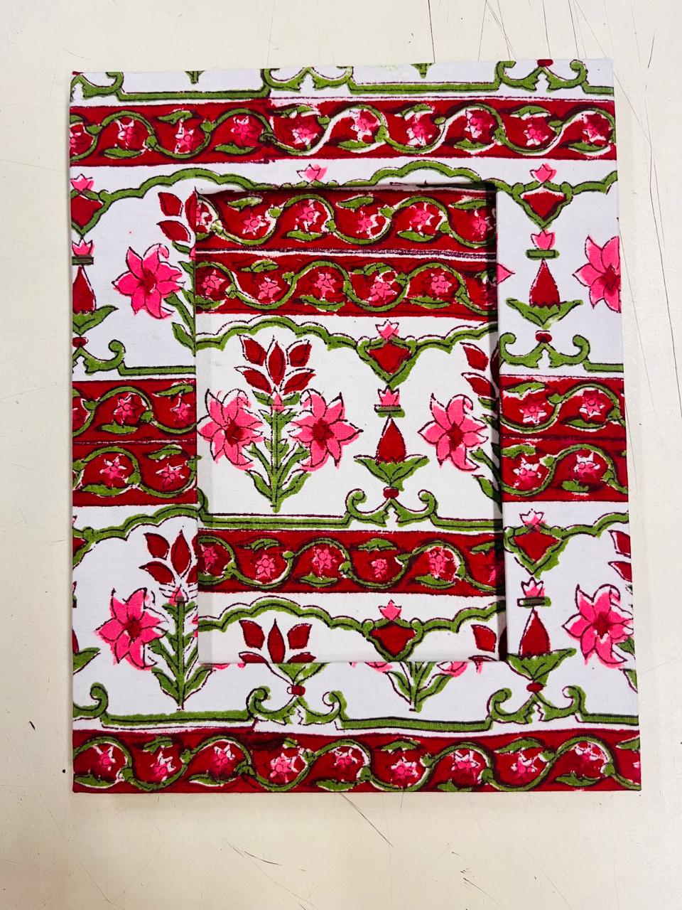 Handblock Print Fabric Photo Frame