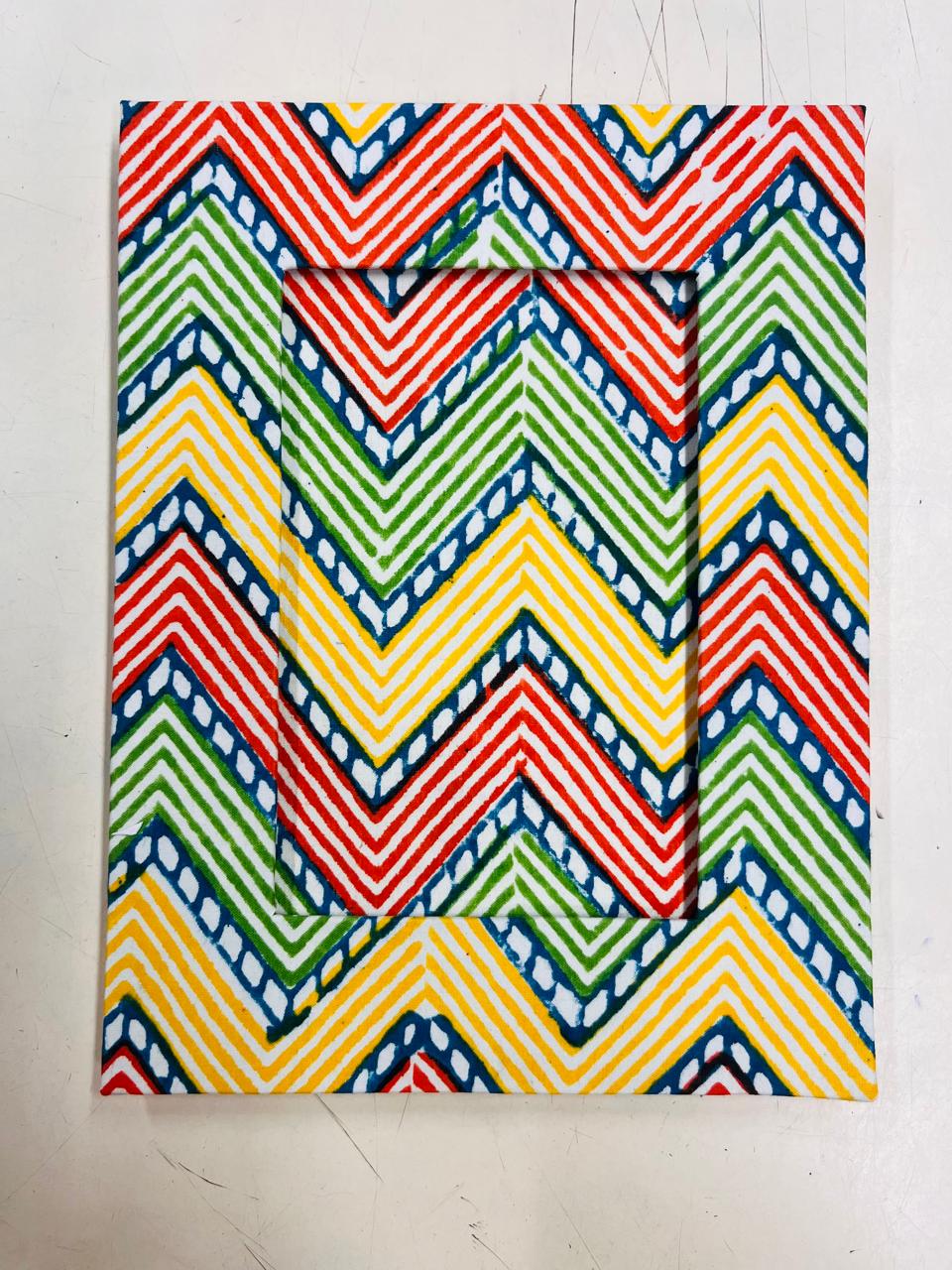 Handblock Print Fabric Photo Frame