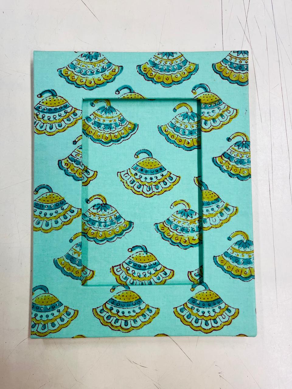 Handblock Print Fabric Photo Frame
