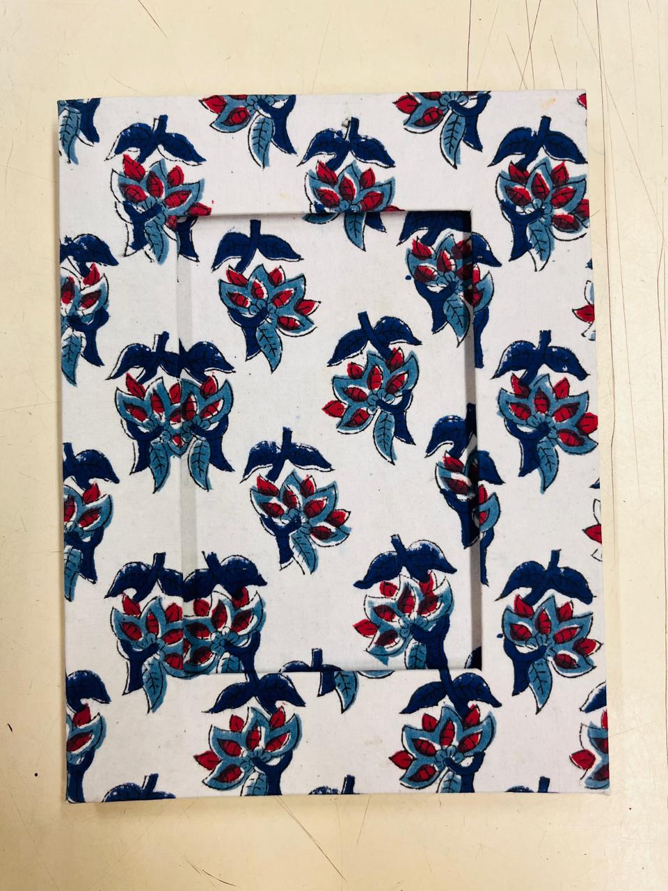 Handblock Print Fabric Photo Frame