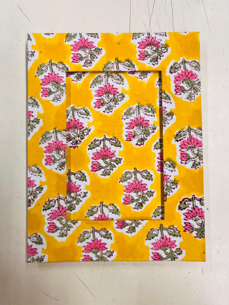 Handblock Print Fabric Photo Frame