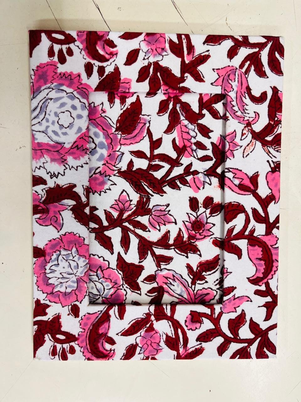 Handblock Print Fabric Photo Frame