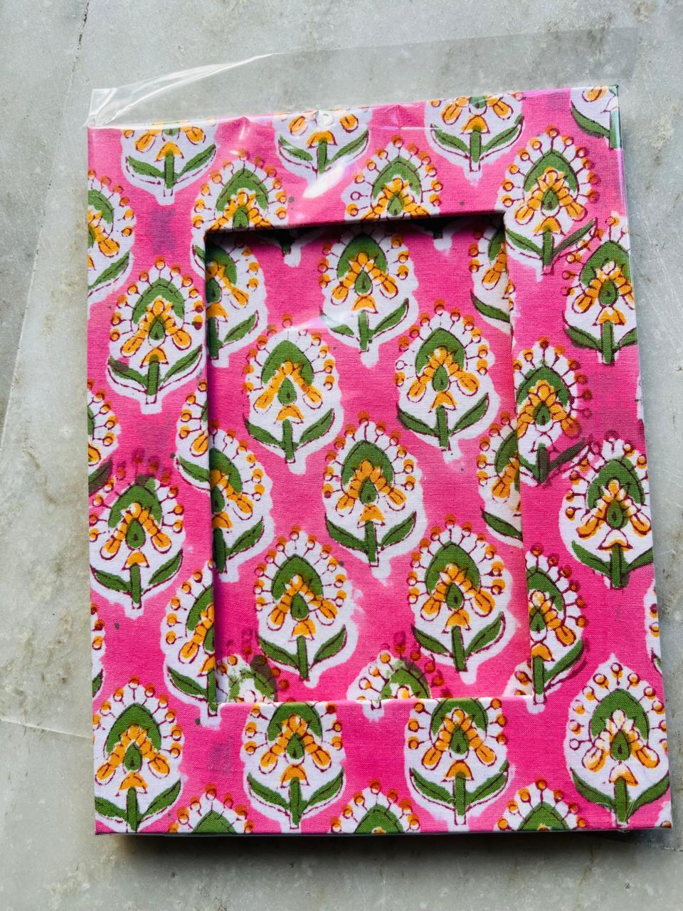 Handblock Print Fabric Photo Frame