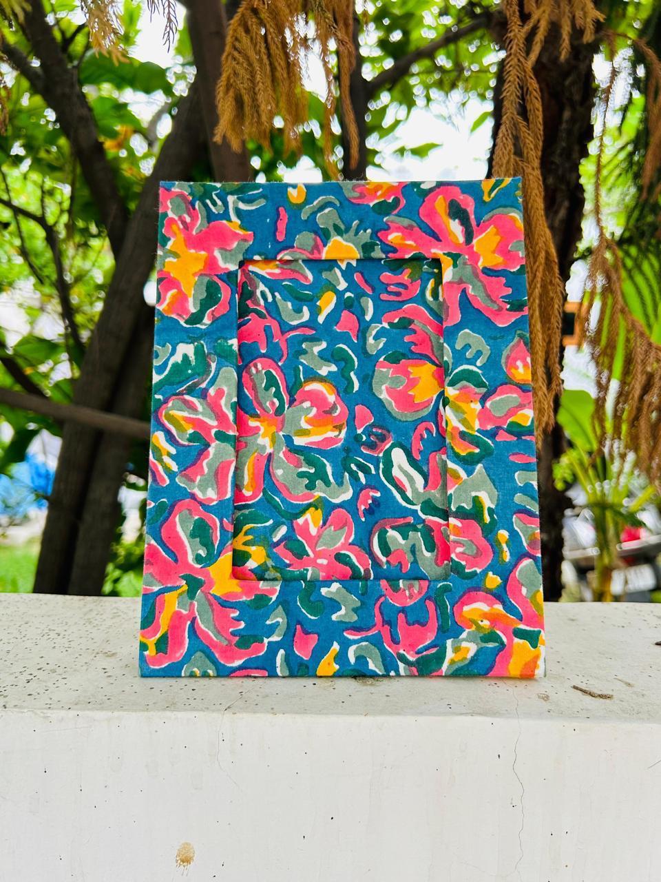 Handblock Print Fabric Photo Frame