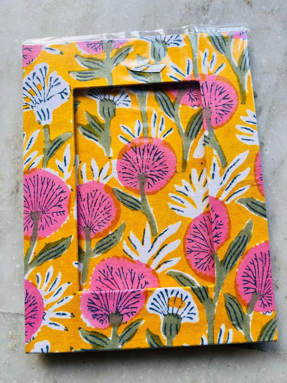 Handblock Print Fabric Photo Frame