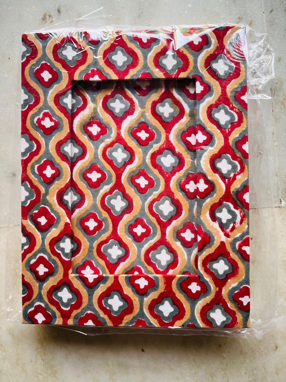 Handblock Print Fabric Photo Frame