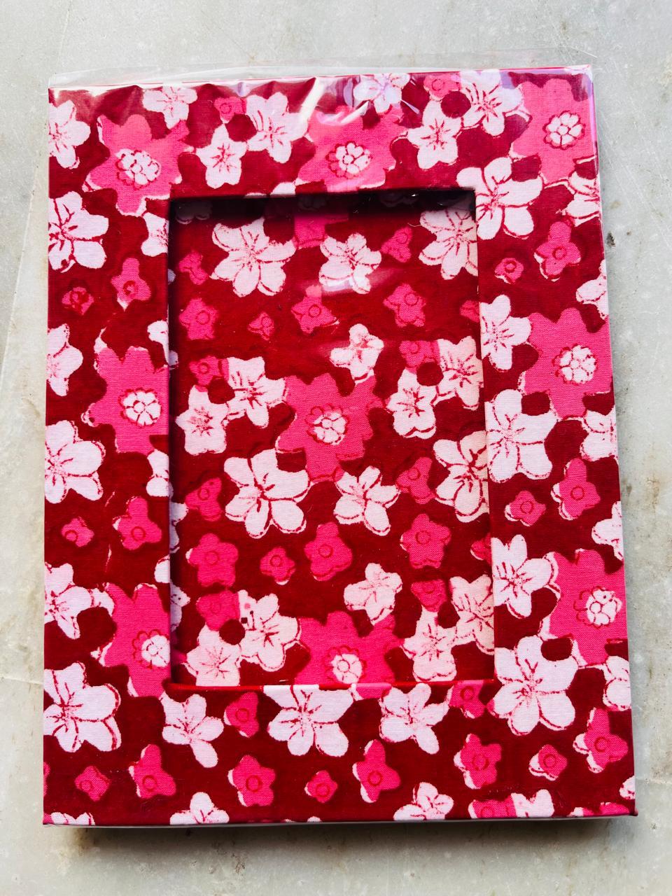 Handblock Print Fabric Photo Frame