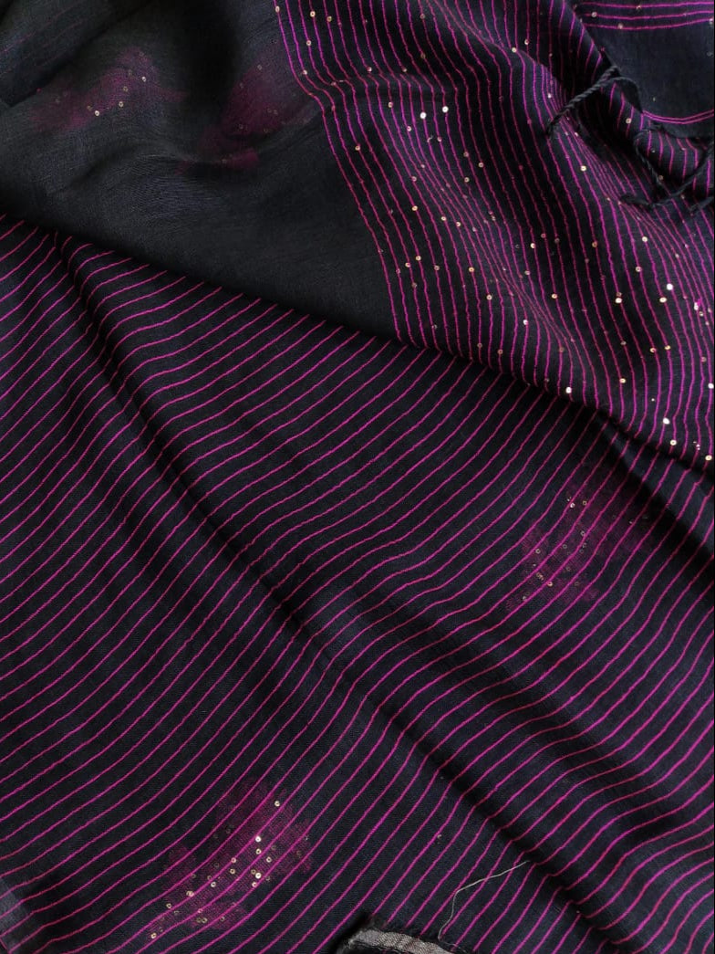 Linen Jamdani Handweaved Sequin Saree