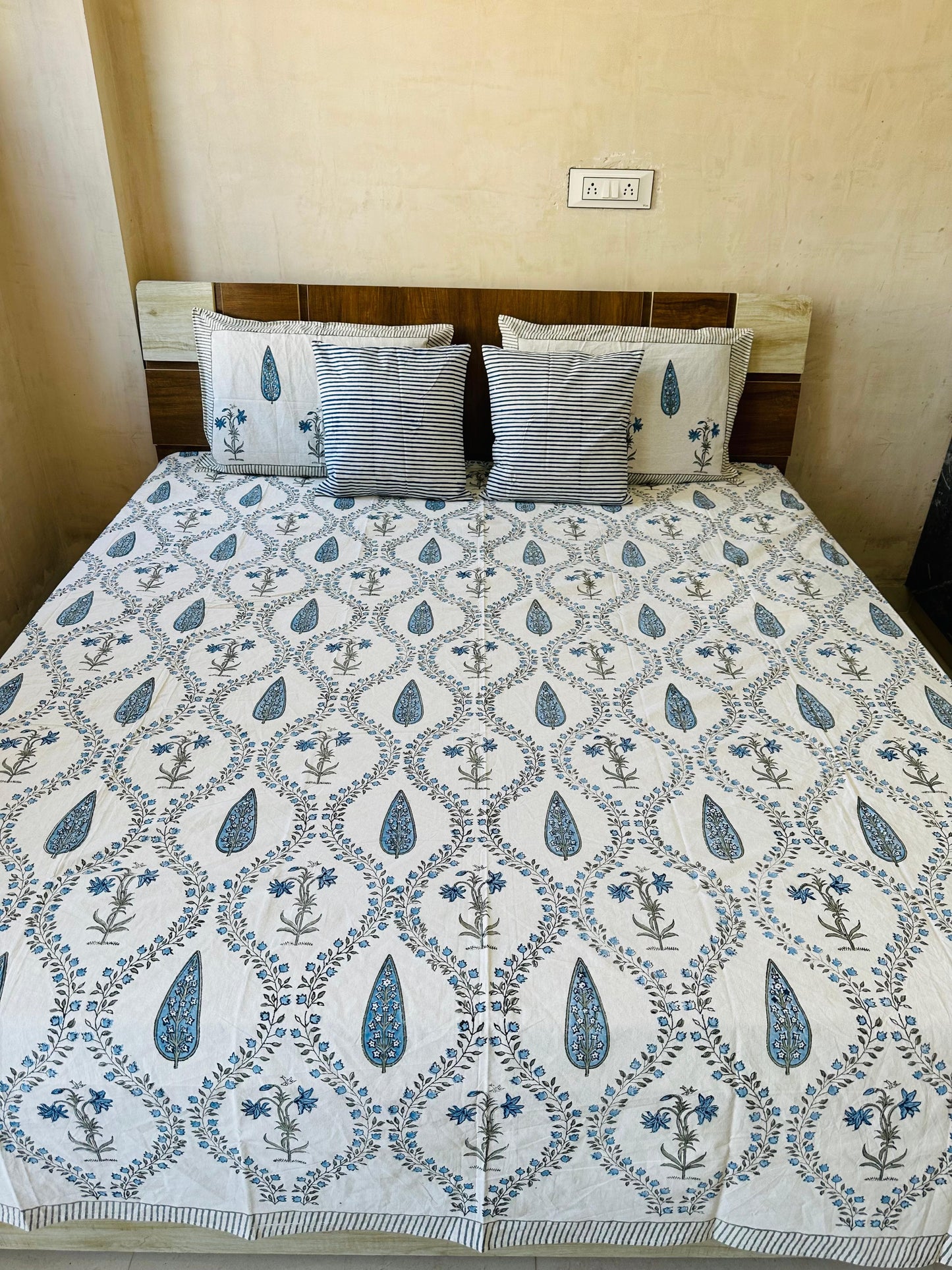 Handblock Printed King Size Bedding Set