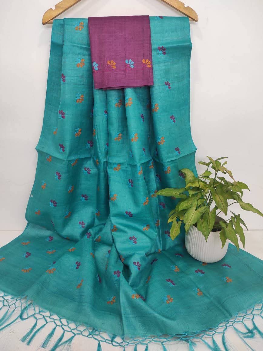 Handloom Pure Tussar Munga Silk Saree