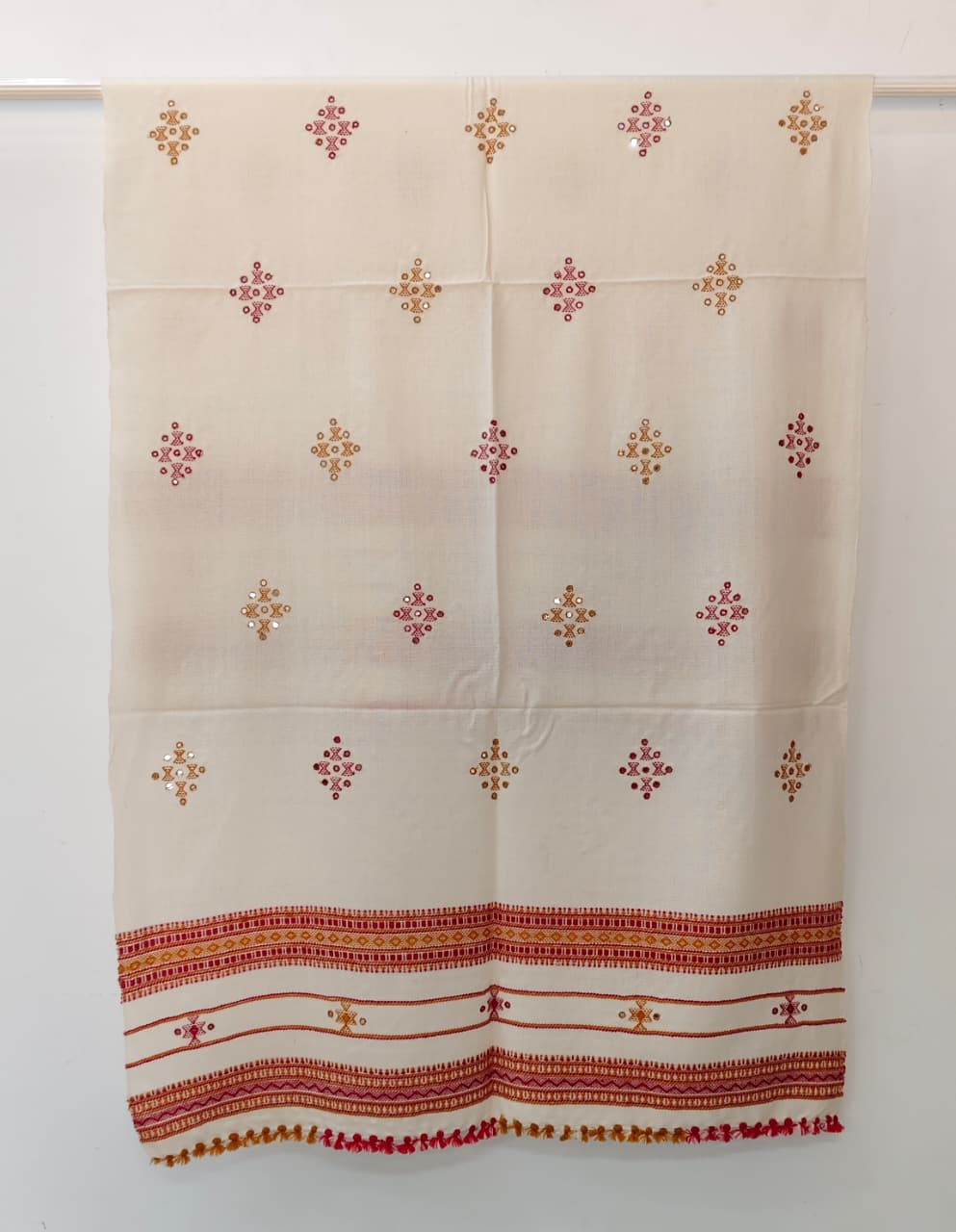 Kutch Handloom Weave Shawl with Mirror Work