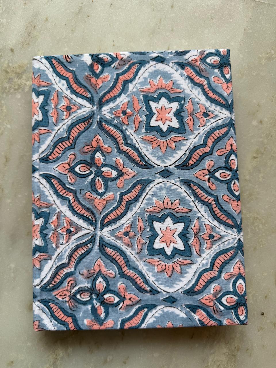 Handblock Print Hardcover Fabric Journal 8x6