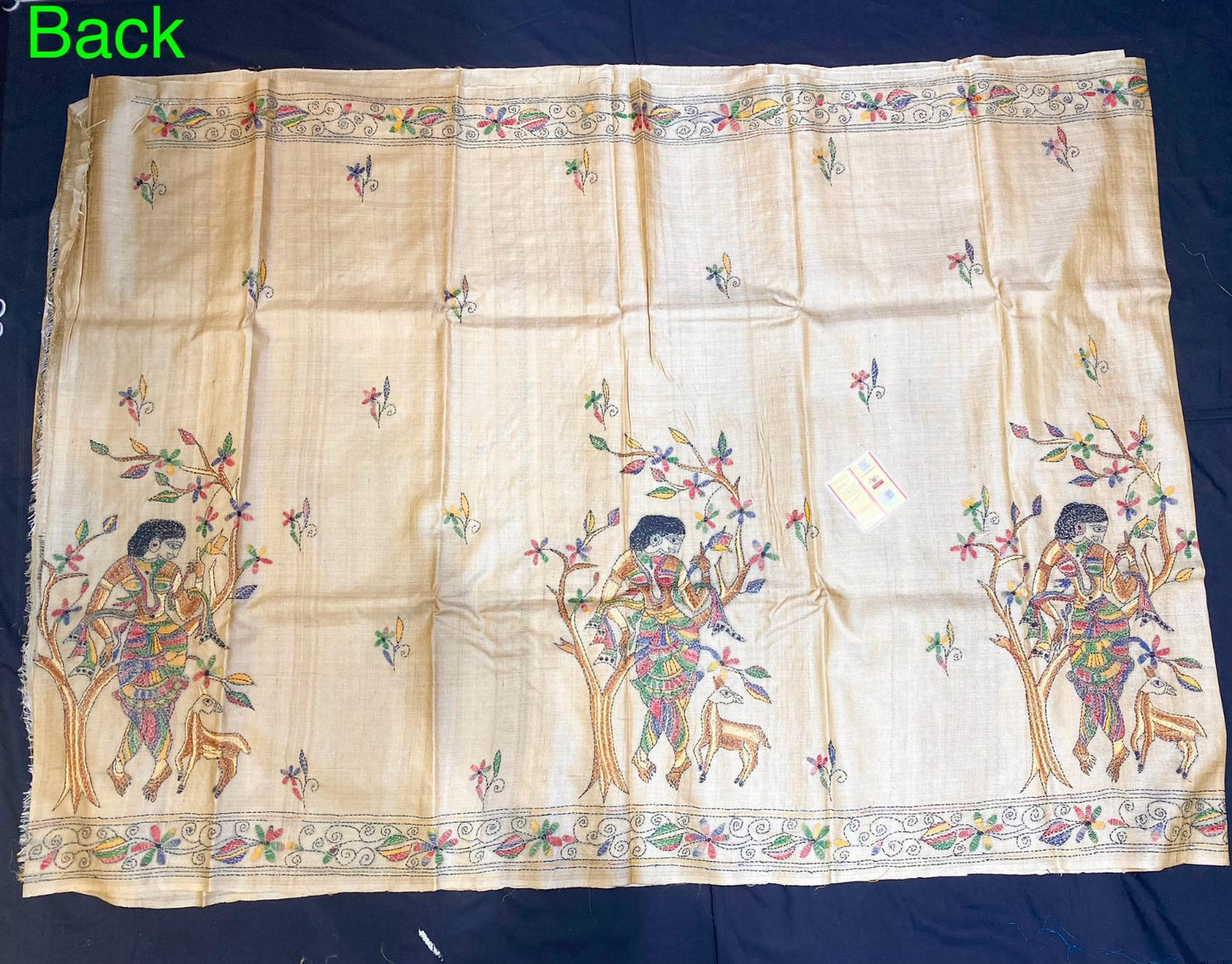 Pure Tussar Silk Katha Marwahi Saree