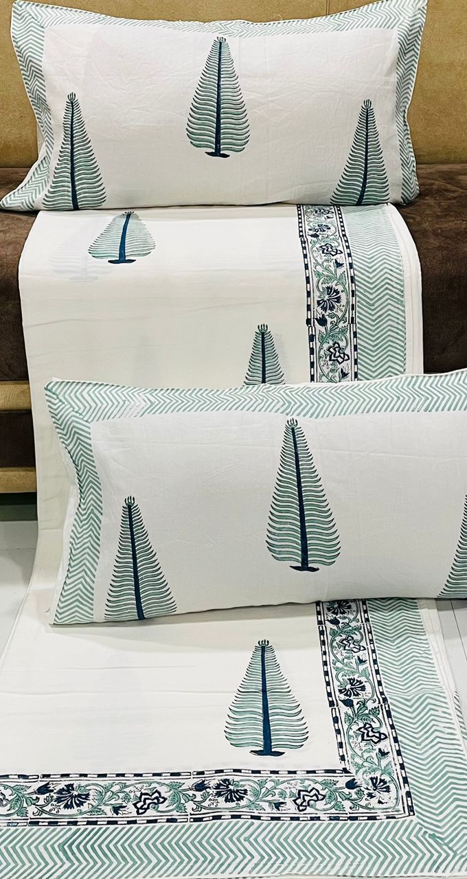 Handblock Print King Size Double Bedsheet