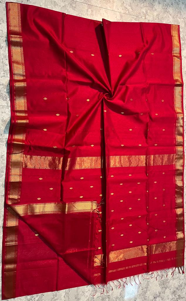 Handloom Maheshwari Meena Buti Saree
