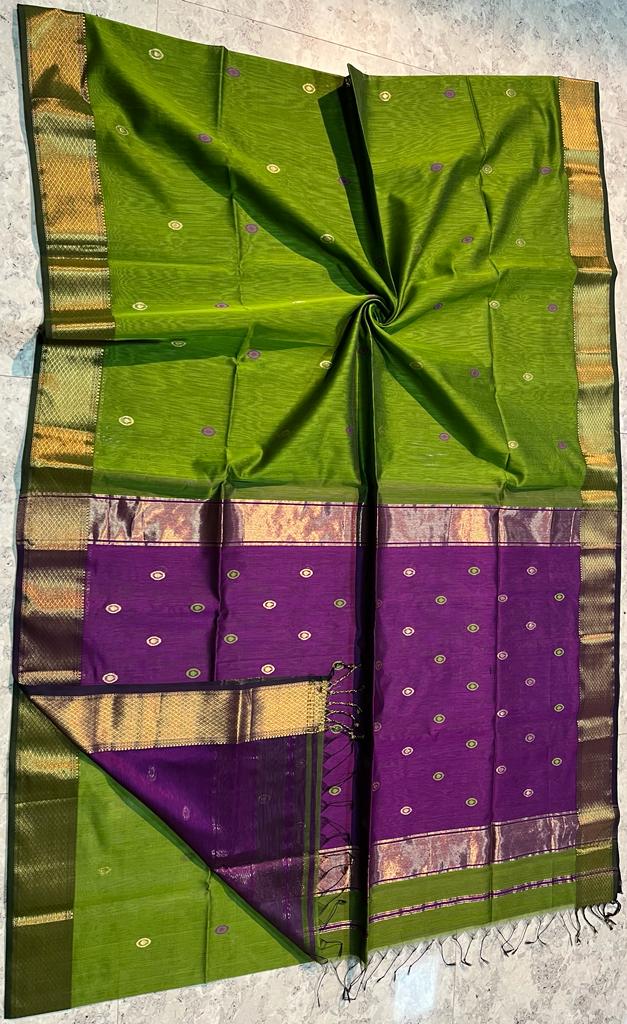 Handloom Maheshwari Meena Buti Saree