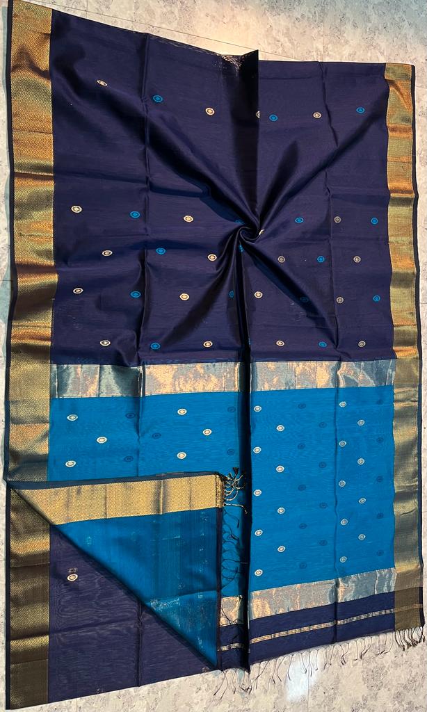 Handloom Maheshwari Meena Buti Saree