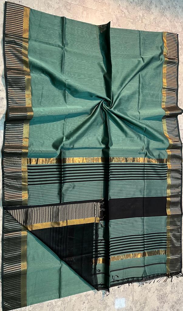 Handloom Maheshwari Resham With Border Saree