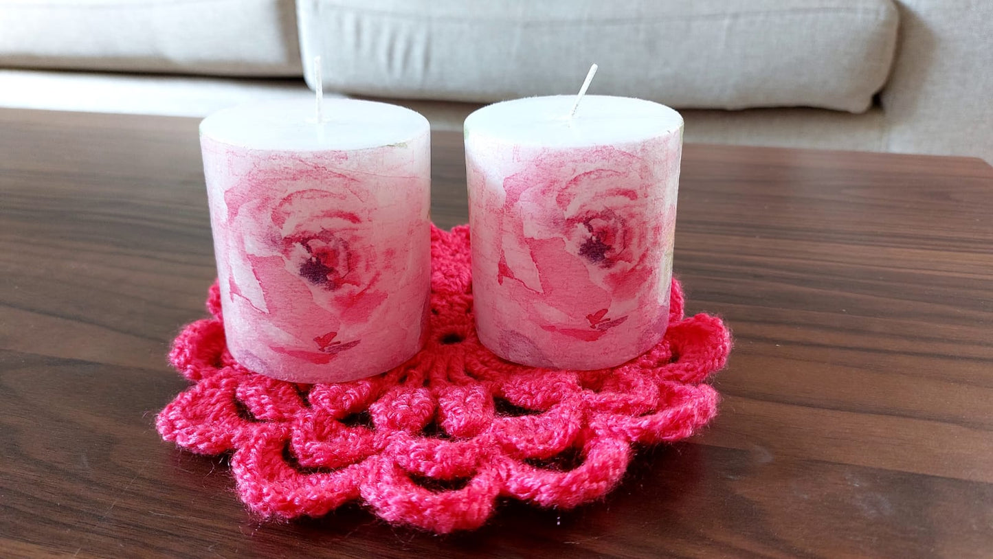 Christmas Themed Decoupage Candles