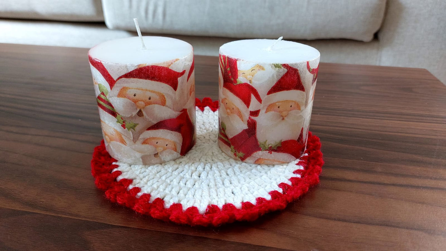 Christmas Themed Decoupage Candles