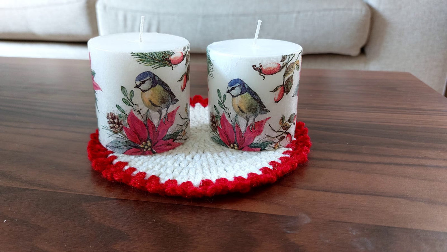 Christmas Themed Decoupage Candles