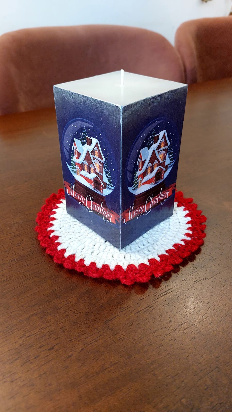 Christmas Themed Decoupage Candles