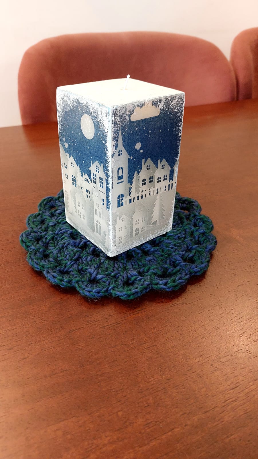 Christmas Themed Decoupage Candles