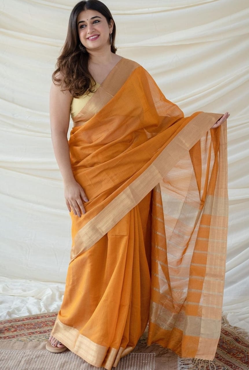 Handloom Maheshwari Tissue Zari Border