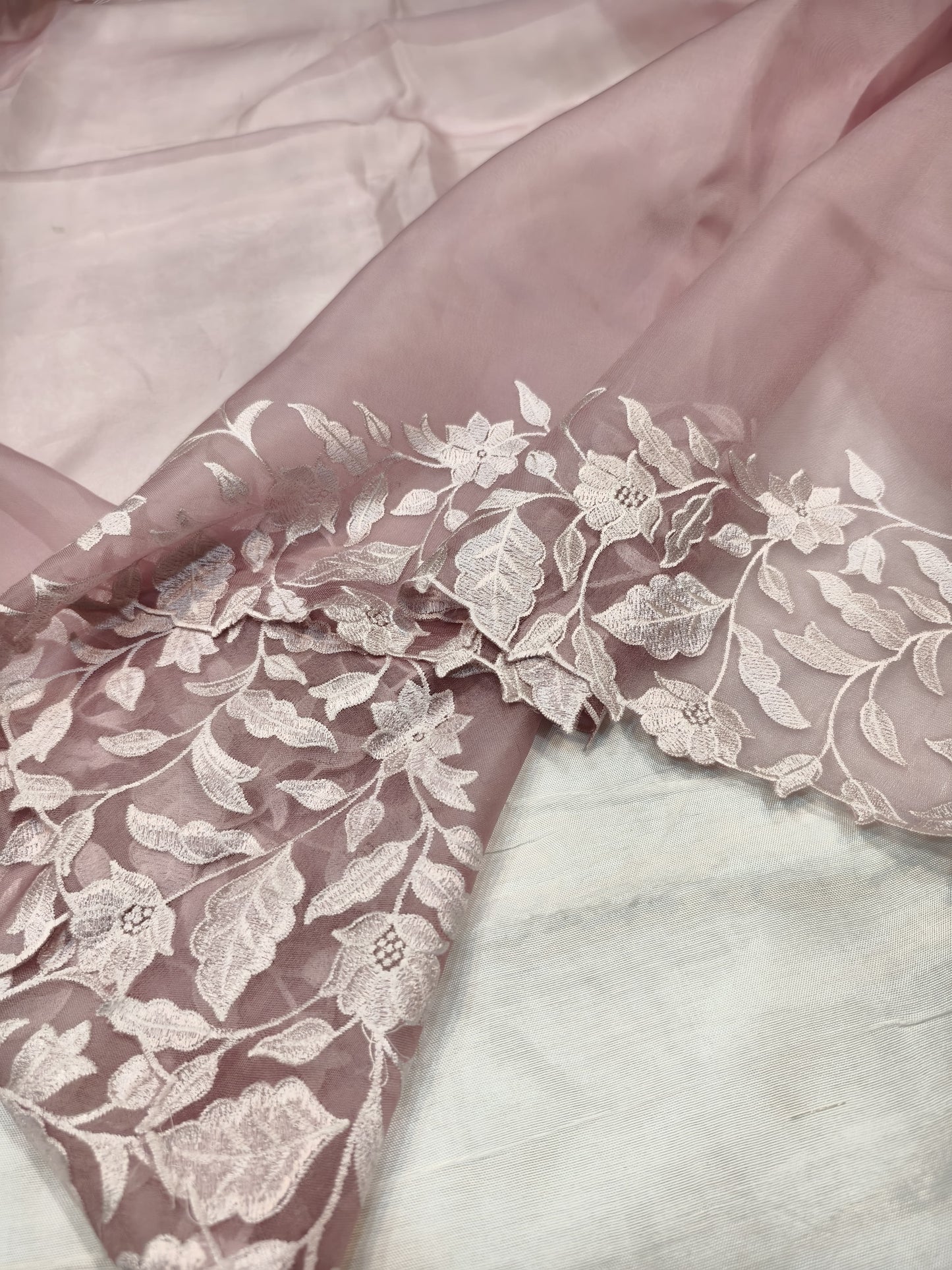 Banarasi Pure Organza Silk With Embroidery Scalloped Cutwork Sarees