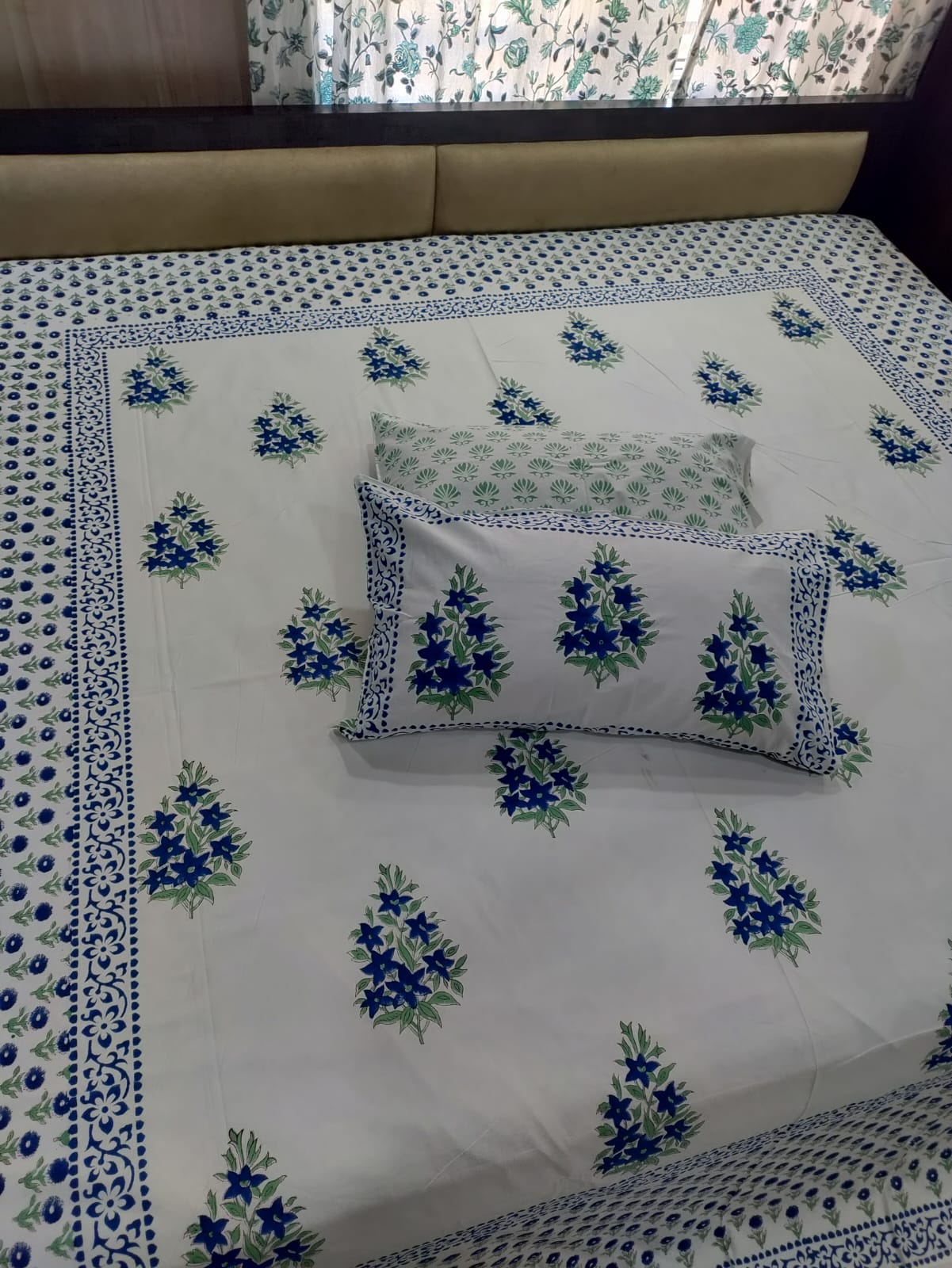 Hand block Printed King Size Bedding Set