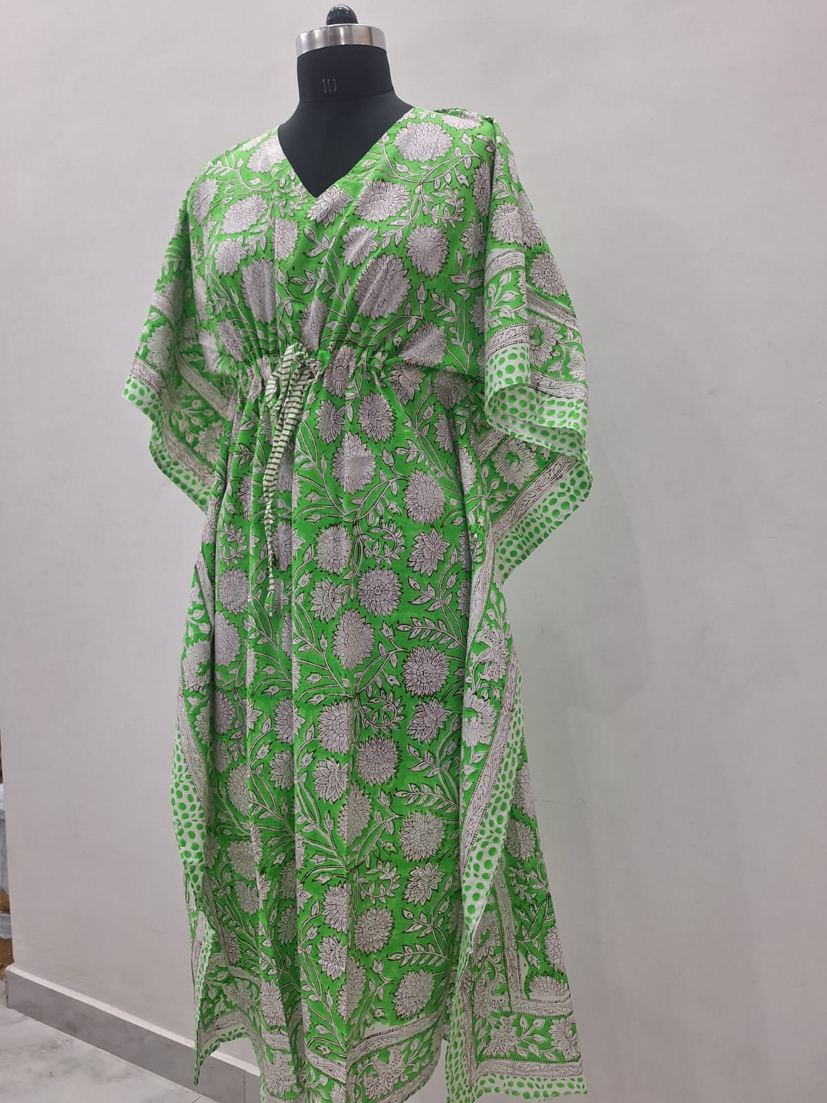 Hand Block Printed Soft Cambric Cotton Kaftan