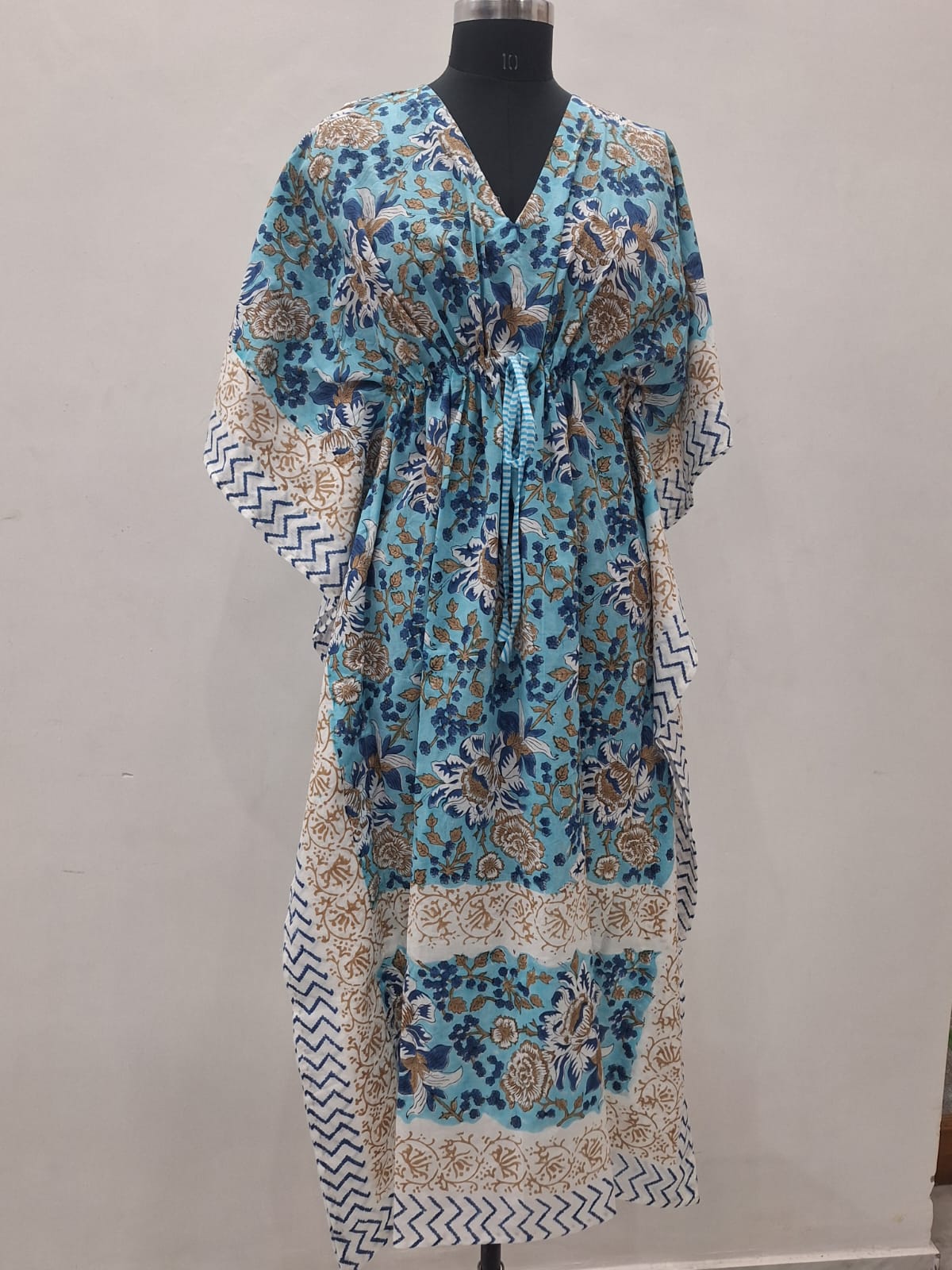Hand Block Printed Soft Cambric Cotton Kaftan