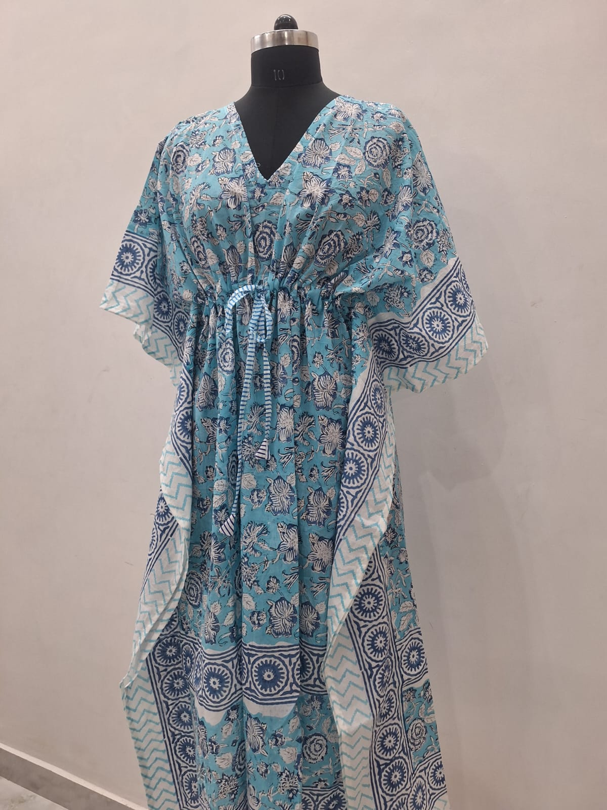 Hand Block Printed Soft Cambric Cotton Kaftan