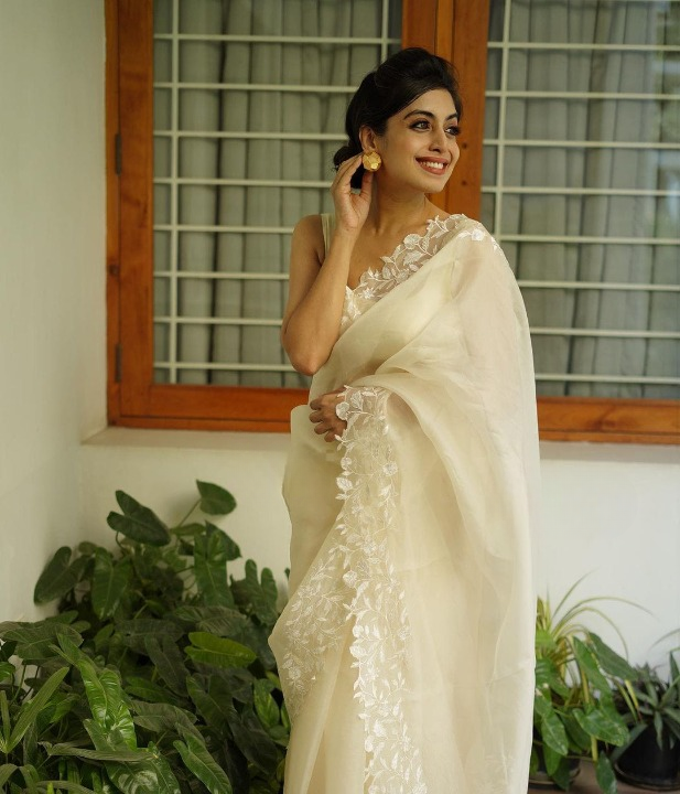 Banarasi Pure Organza Silk With Embroidery Scalloped Cutwork Sarees