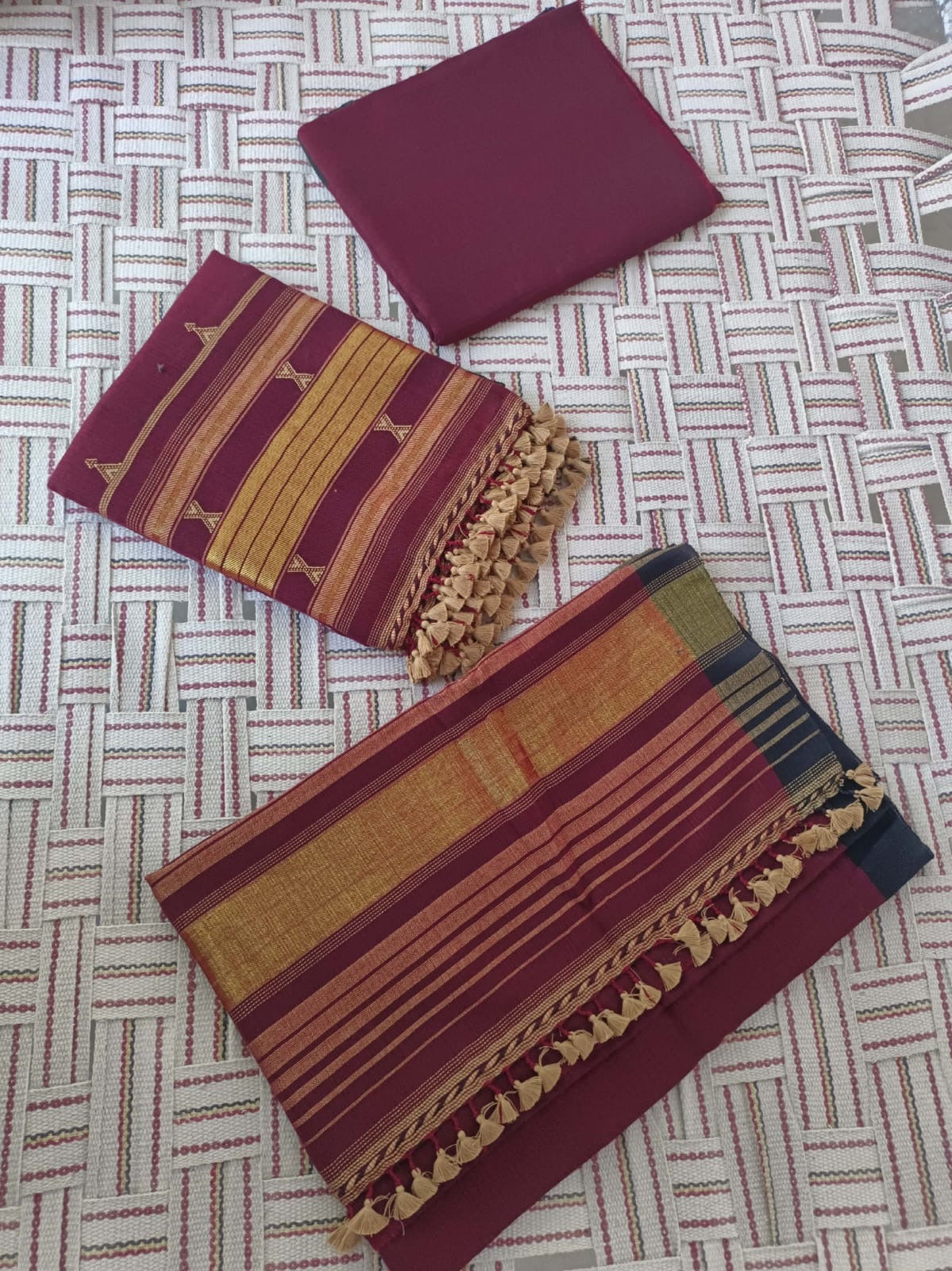 Handwoven Kala Cotton Unstitched Suit Set